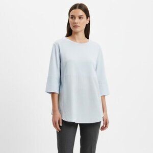 COS Cotton Mix Light Blue Women's 3/4 Sleeve Knit Top Blouse Size M